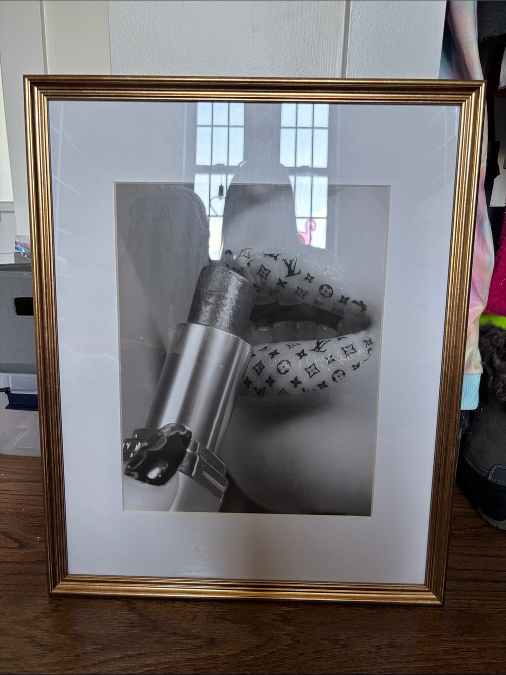 Louis Vuitton Black and White Framed Art Print